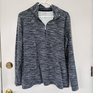 Craft & Barrow XL Black Heather Quarter-Zip Pullover